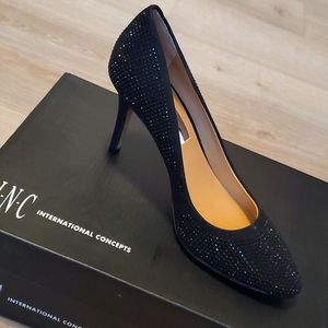 NWT Black Sequin Pumps INC